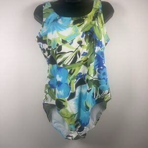 Catalina One Piece Swimsuit Women's Size Large 12/14 EUC Tropical Bathing Suit